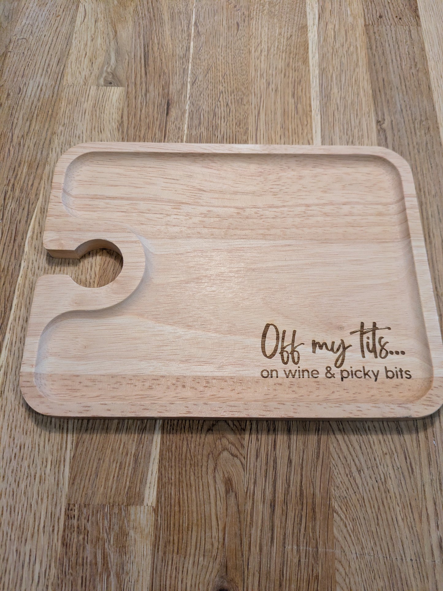 Off My Tits On Wine & Picky Bits - Individual Wine & Nibbles Board