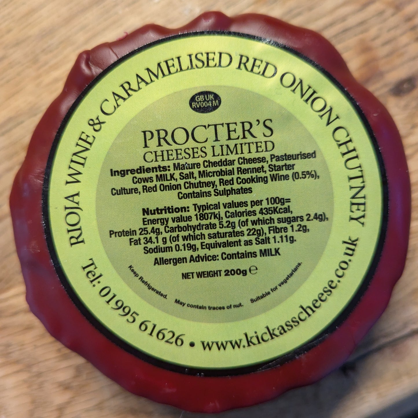 Rioja & Caramelised Onion Cheddar 200g