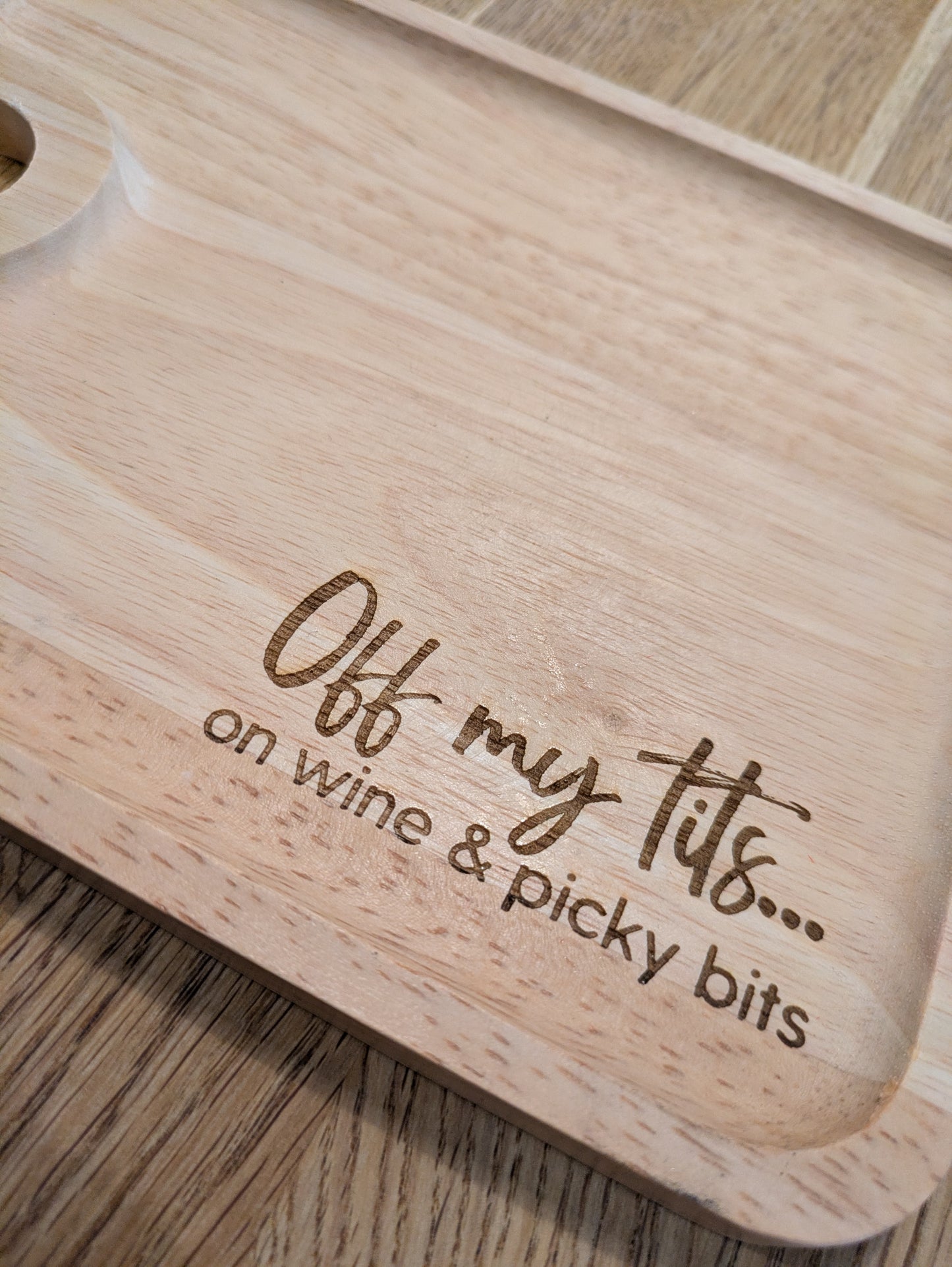 Off My Tits On Wine & Picky Bits - Individual Wine & Nibbles Board